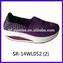 2014 nuevos estilos SR-14WL058 mezclan los zapatos tejidos a mano de la correa de los colores de la mezcla